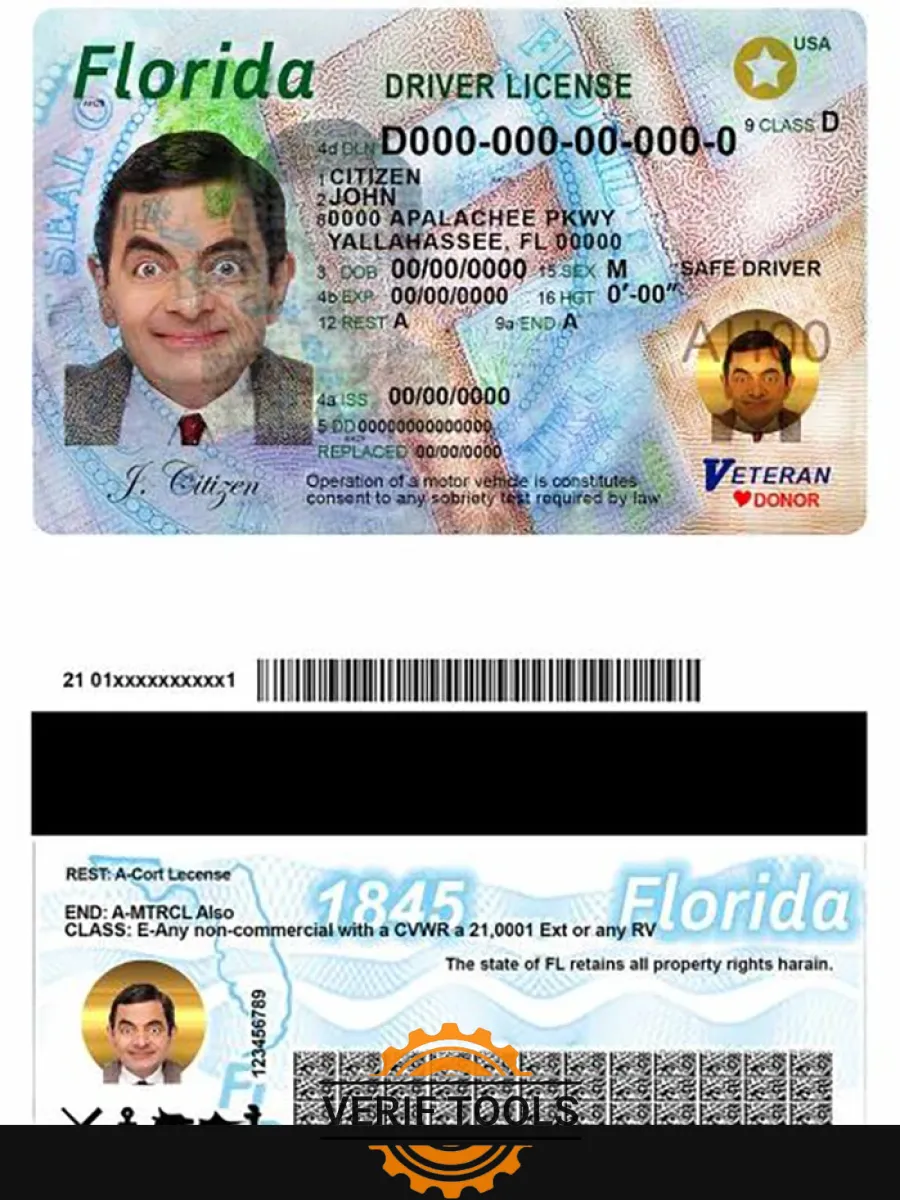Usa Florida Driving License — Driver License