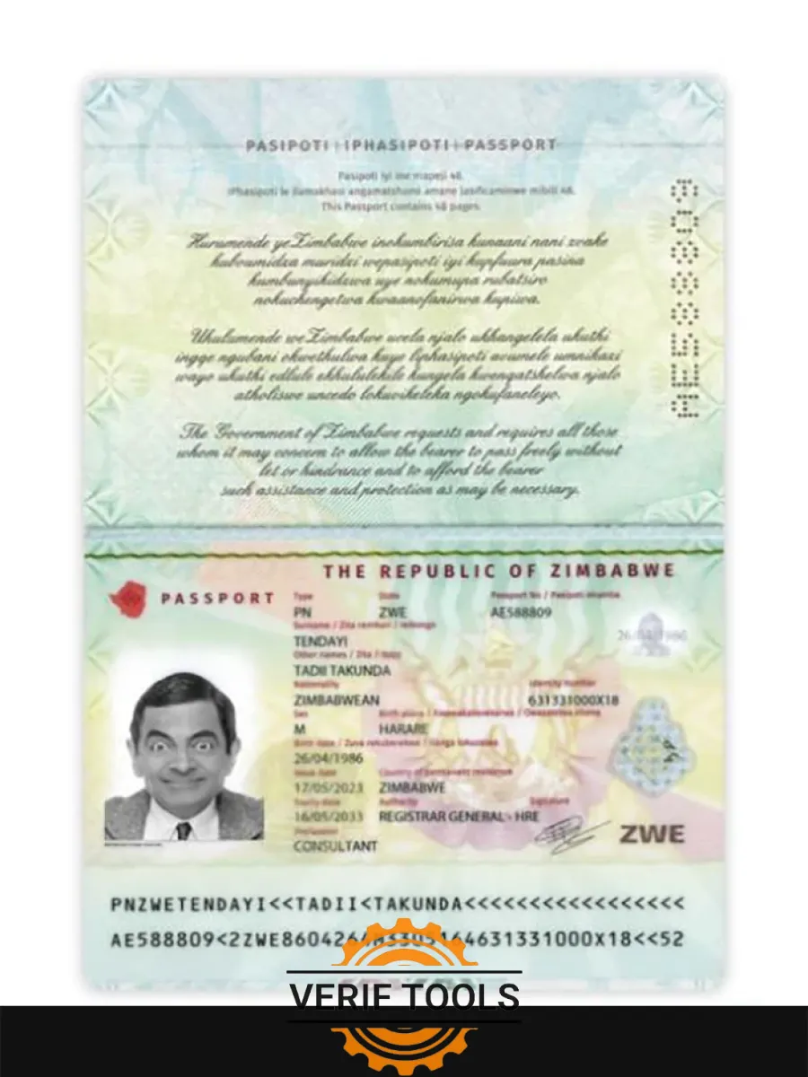 Zimbabwe Passport 2023 Present — Passports