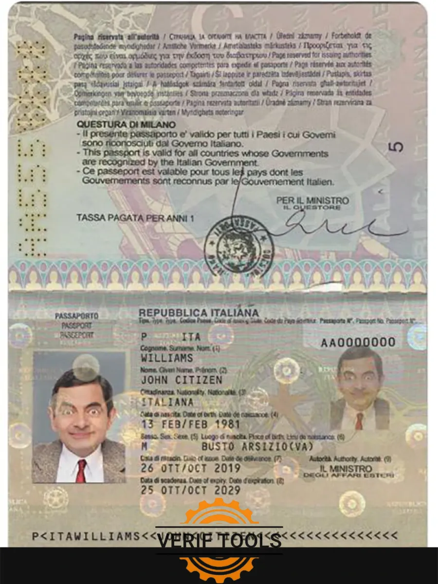 Italy Passport Version 2 — Passports