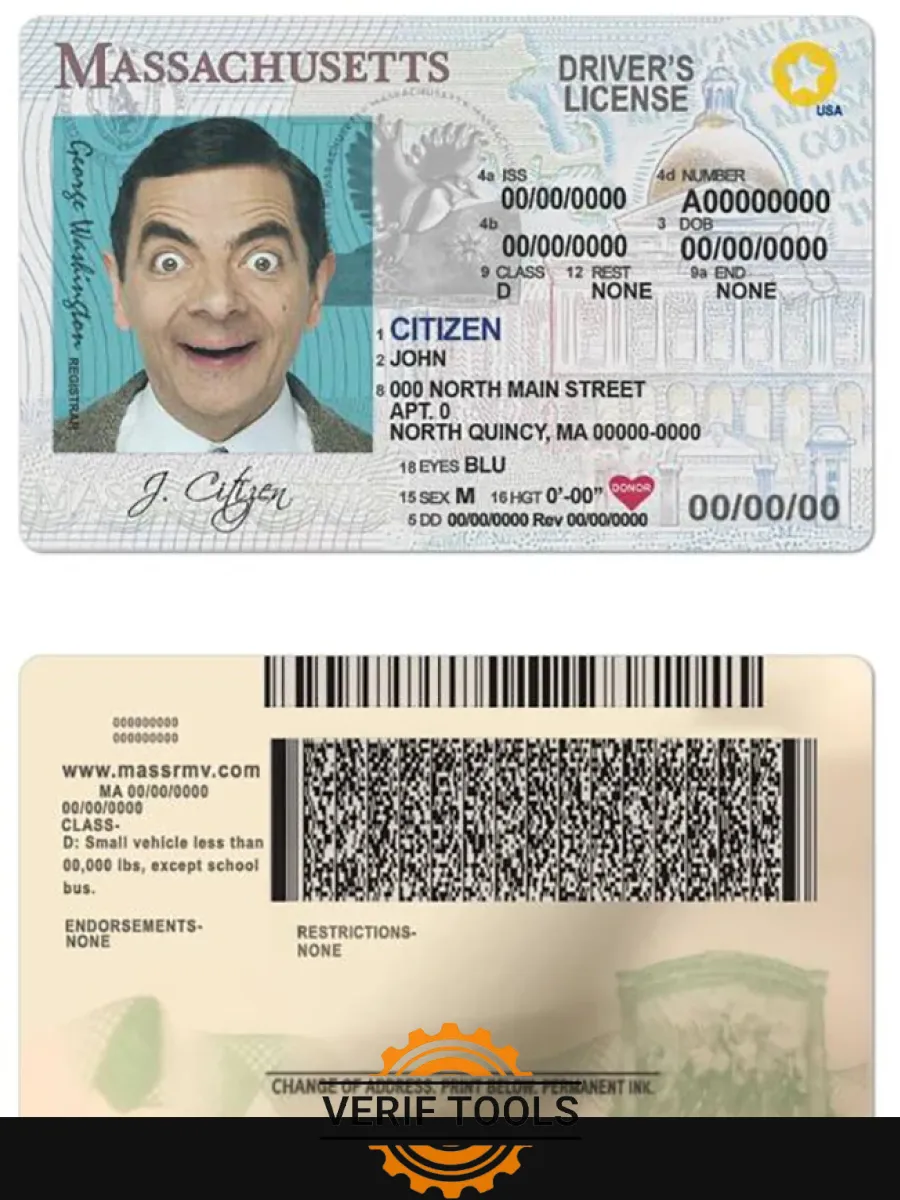 Usa Massachusetts Driving License