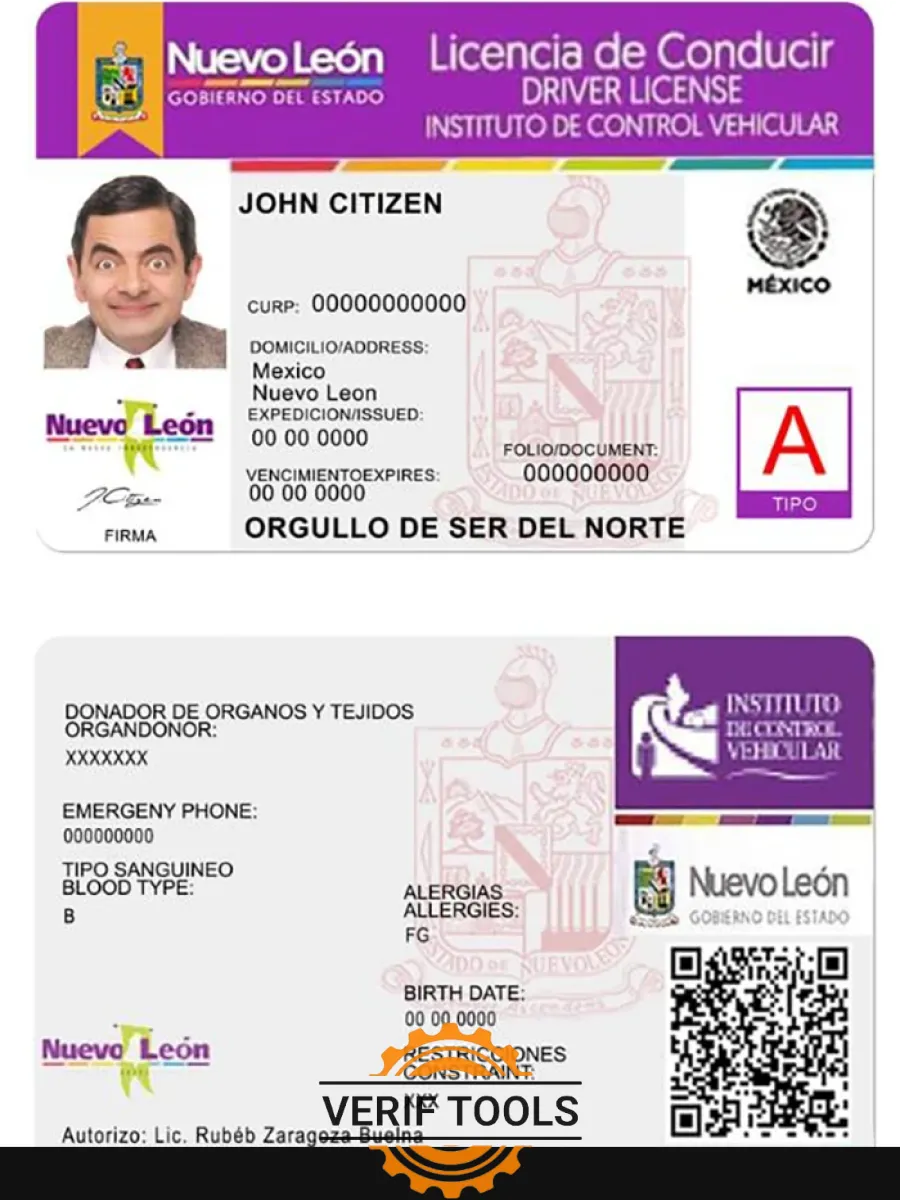 Nuevo Leon Driving License — Driver License