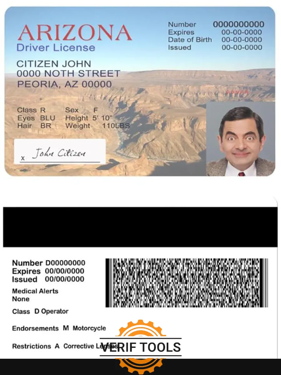 Usa Arizona Driving License Version 2 — Driver License