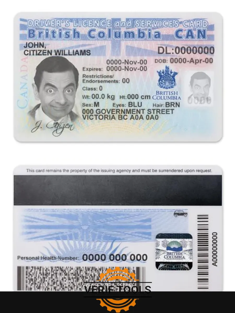 Canada Province British Columbia Driving License — Driver License