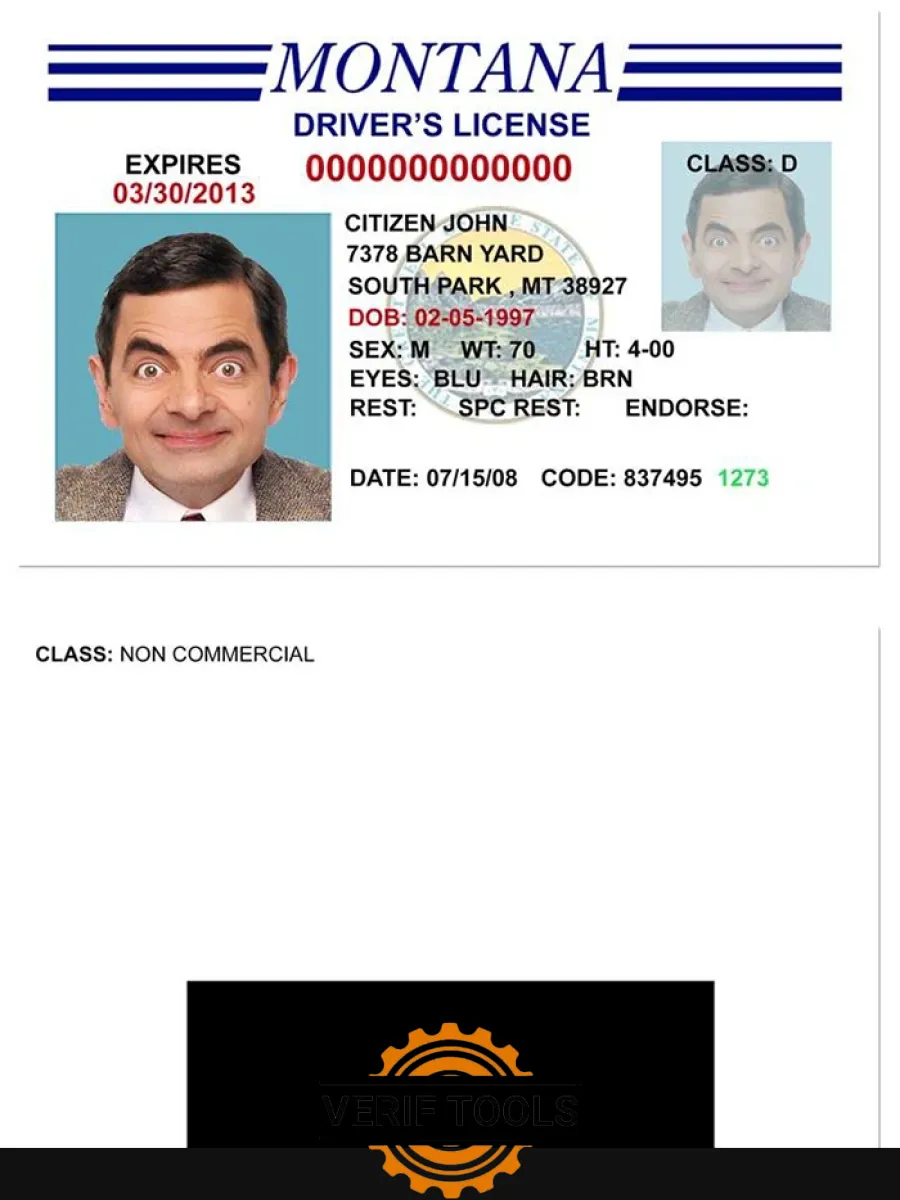 Usa Montana Driving License Version 3 — Driver License