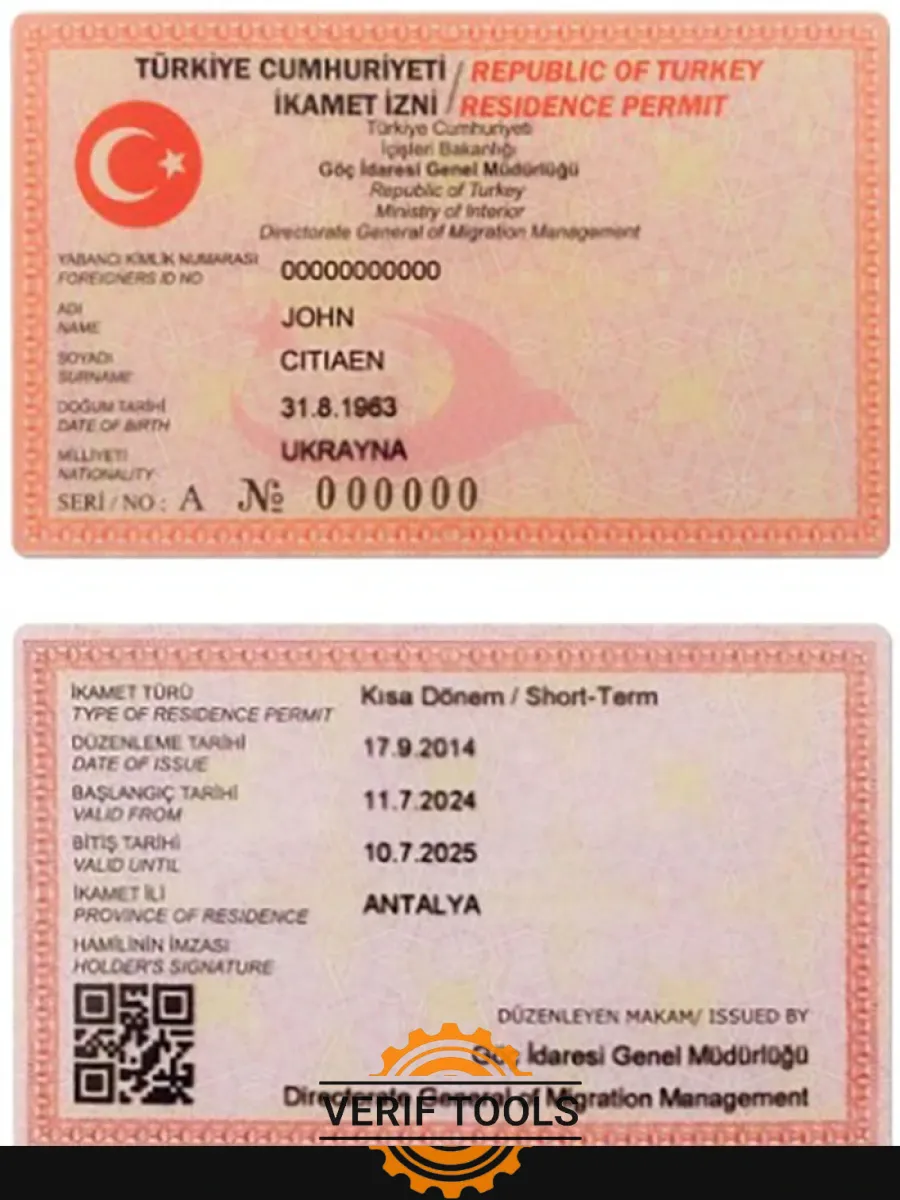 Turkey Residence Permit Verrsion 2 — Residence Permit