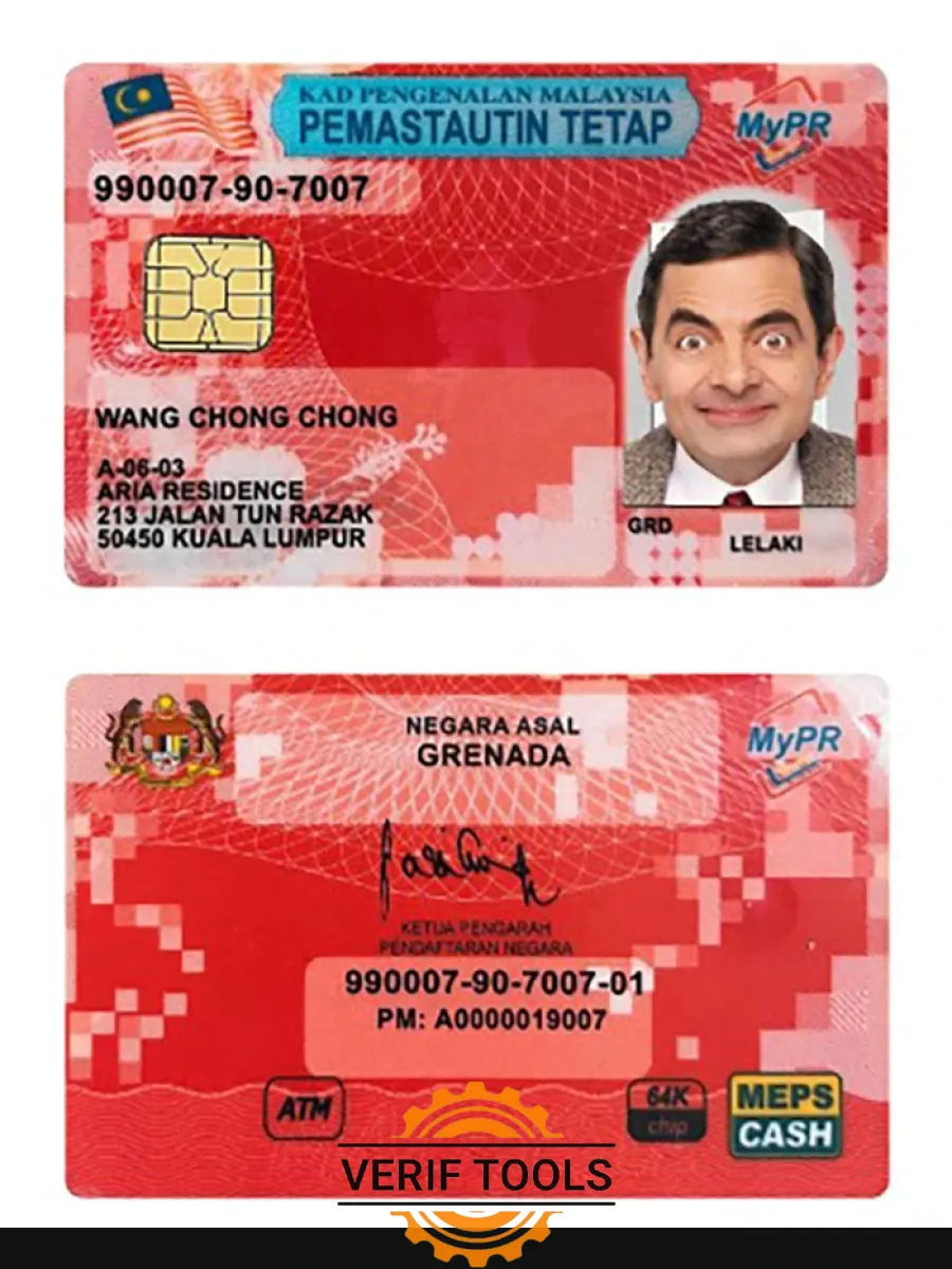 Malaysia Permanent Resident Card — ID Cards