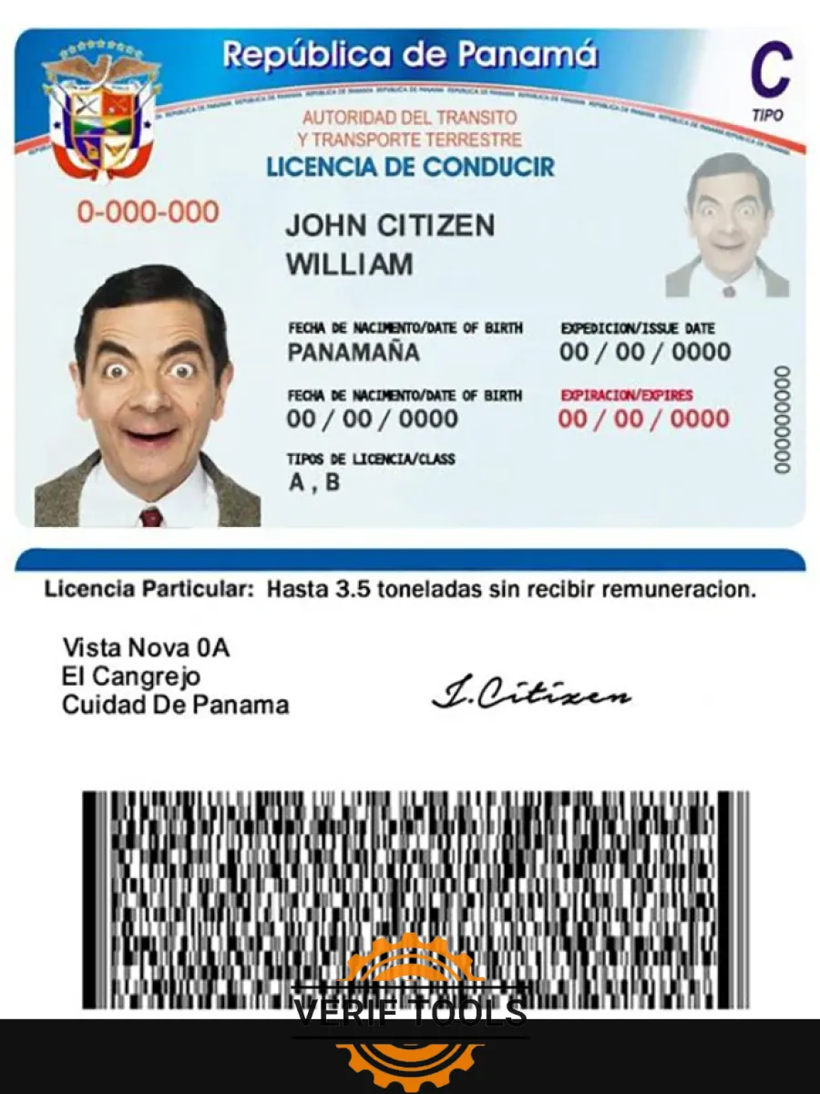 Panama Driving License — Driver License