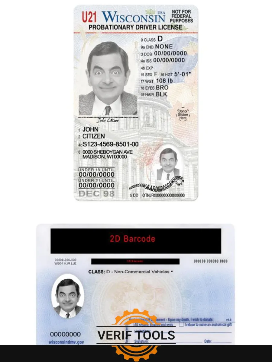 Usa Wisconsin Driving License Under 21 — Driver License