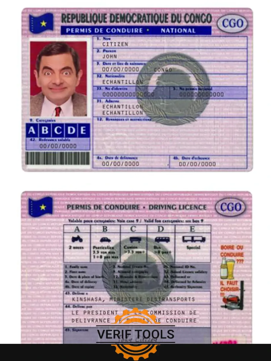 Congo Driving License Version 3 — Driver License