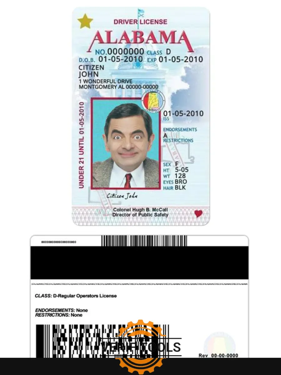 Usa Alabama Driving License Under 21 — Driver License