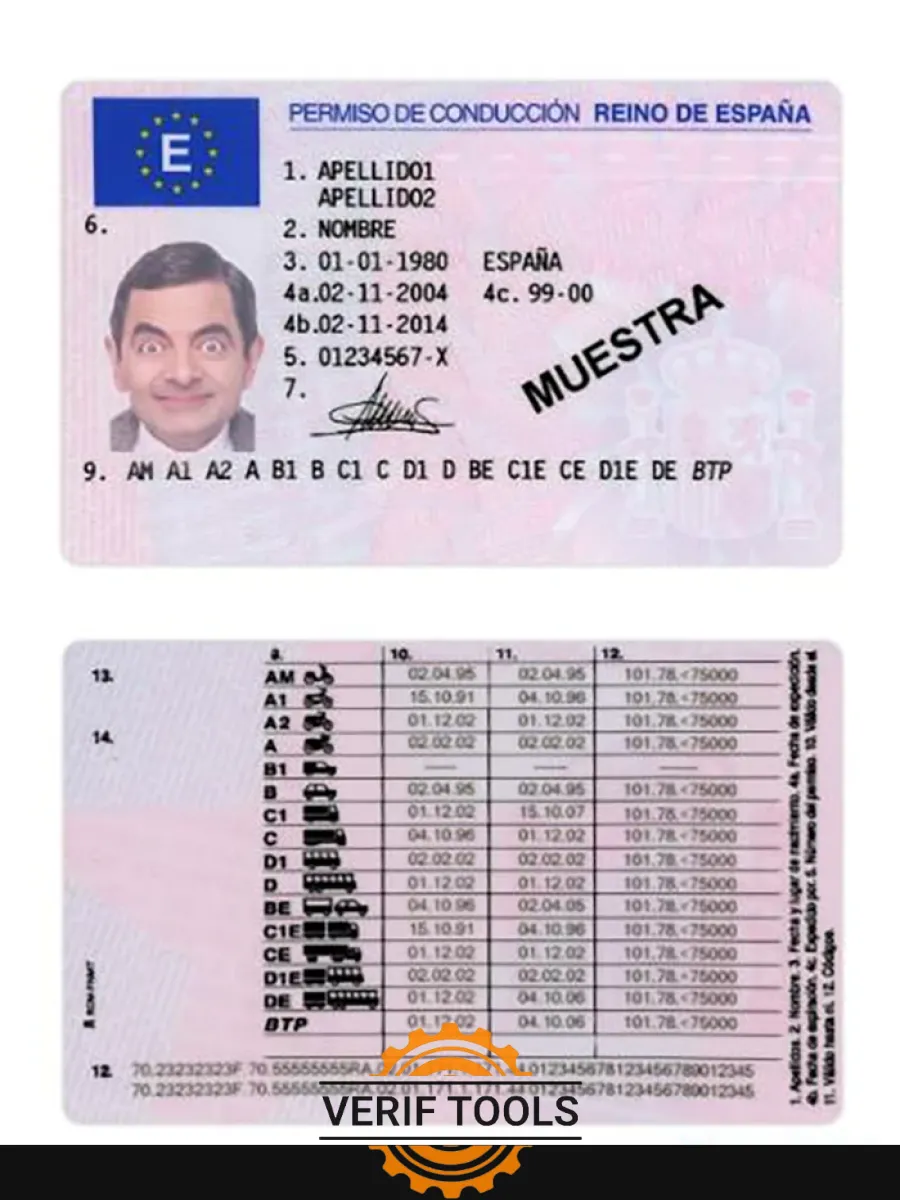 Spain Driving License Version 2 — Driver License