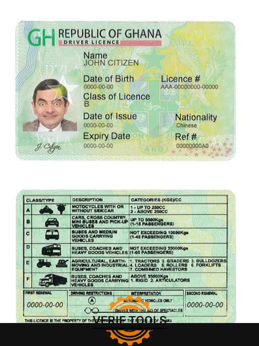 Ghana Driving License — Driver License
