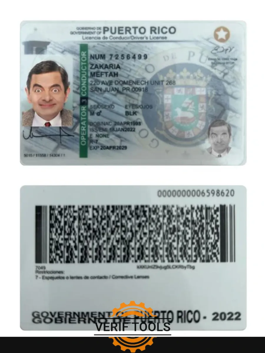 Puerto Rico Driving License 2022 Present — Driver License