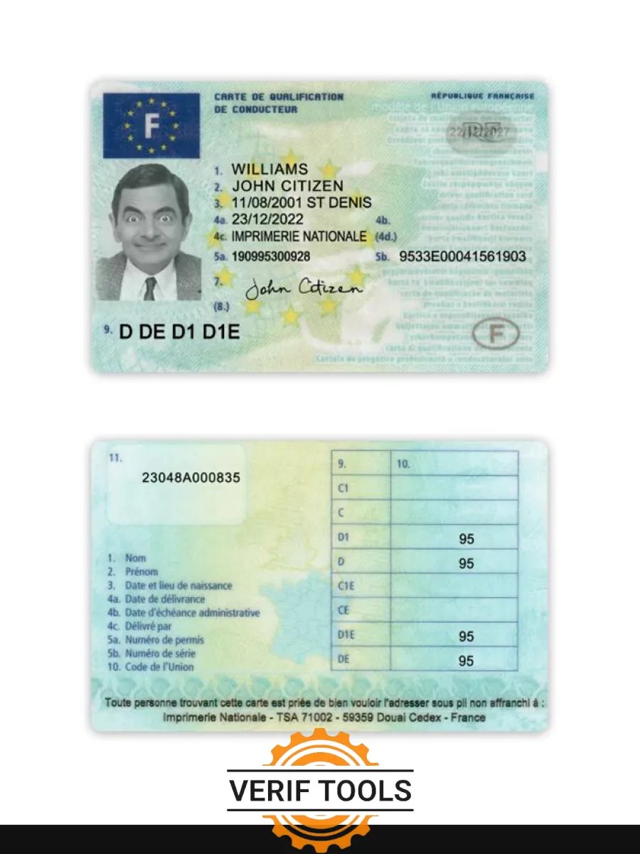 France Driving License 2022 Present — Driver License