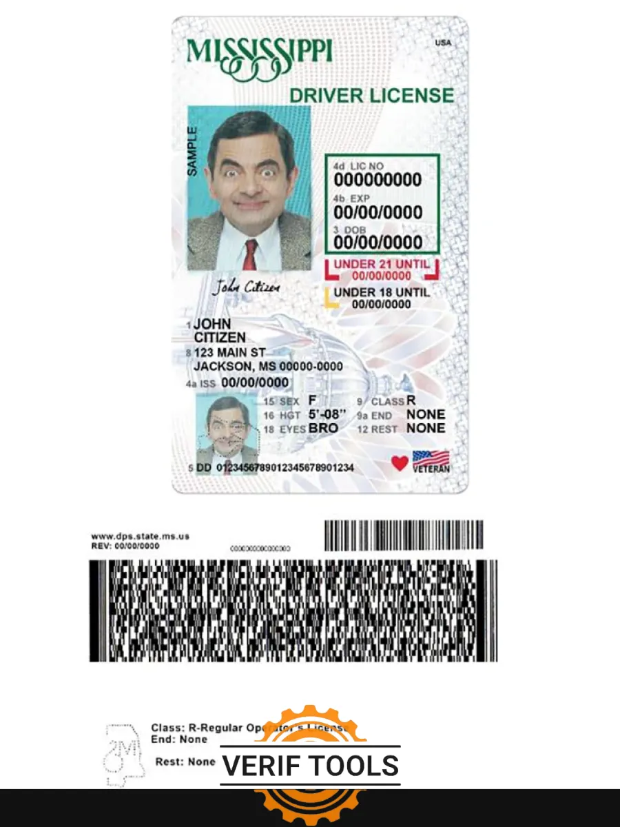 Usa Mississippi Driving License Under 21 — Driver License