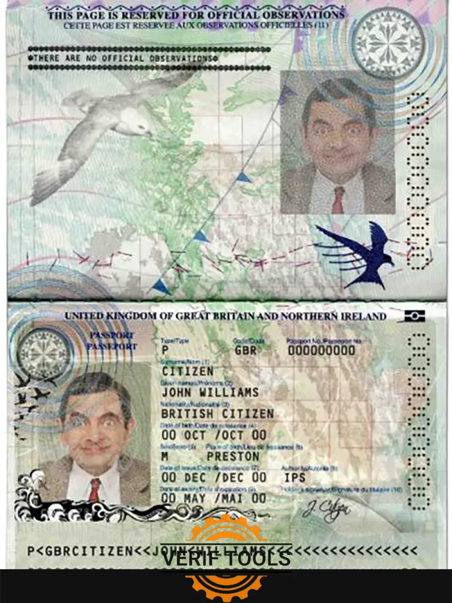 United Kingdom Of Great Britain And Northern Ireland Passport Template In Psd Format 2010 2015 — Passports