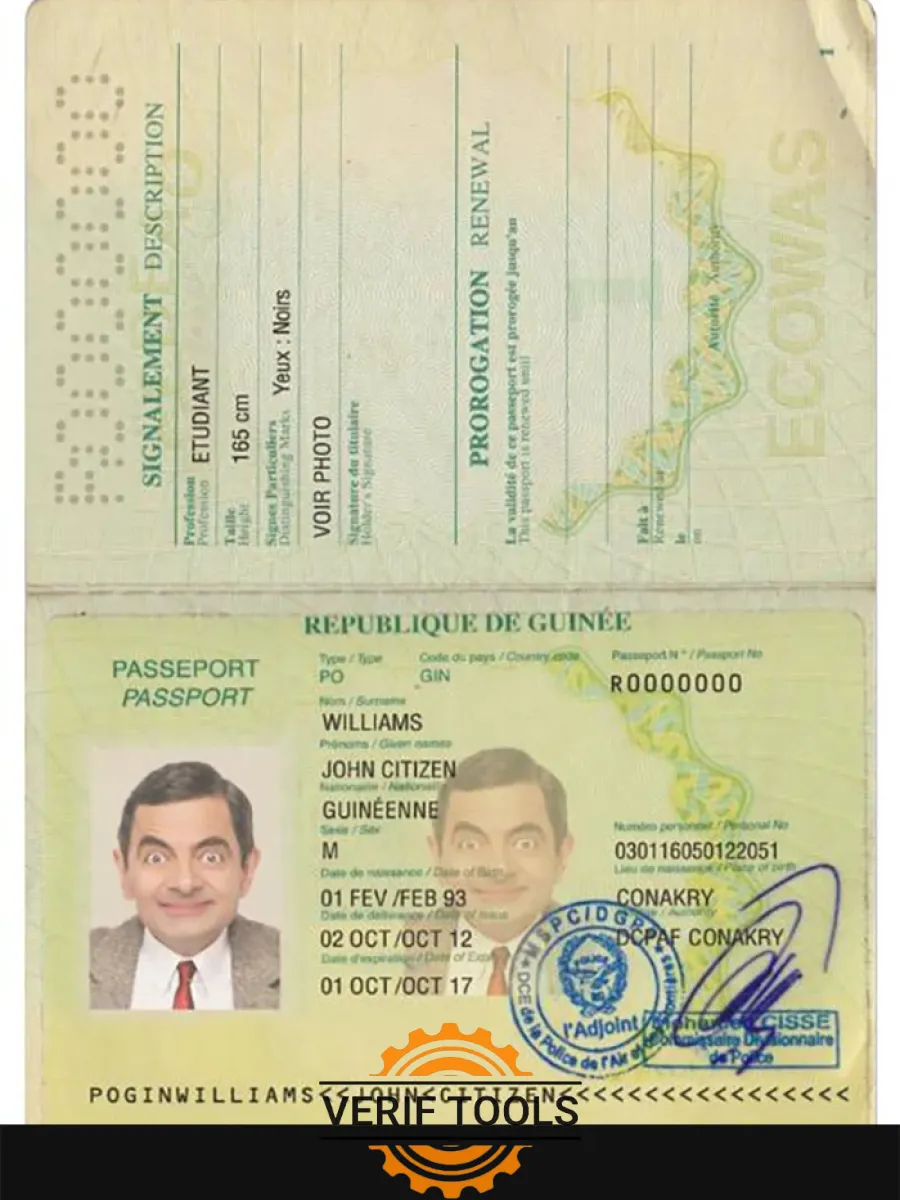 Guinea Passport Version 2 — Passports