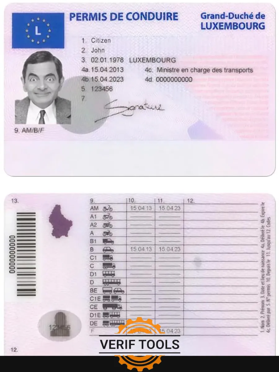 Luxembourg Driving License — Driver License