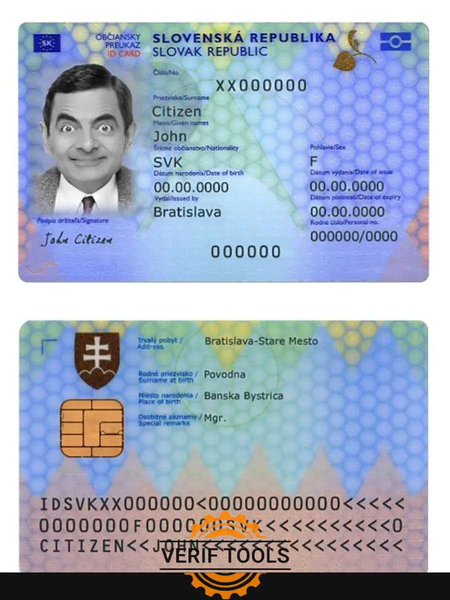 Slovakia Id Card 2022 Present — ID Cards