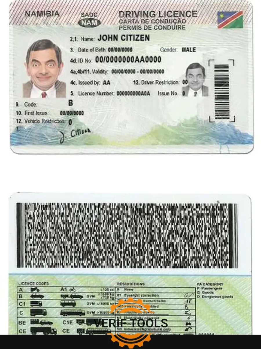 Namibia Driving License — Driver License