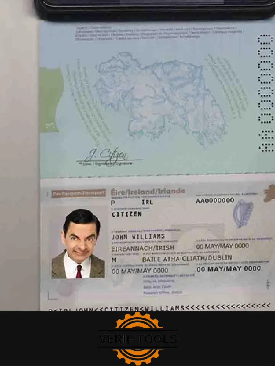 Ireland Passport Template In Psd Format Editable Psd Photo Look Fully Editable With All Fonts — Passports