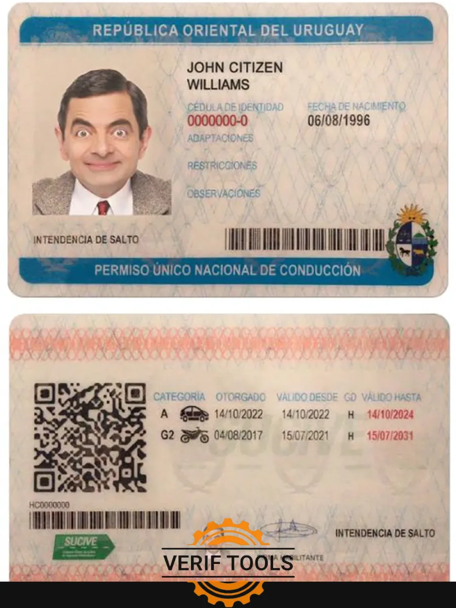 Uruguay Driving License — Driver License