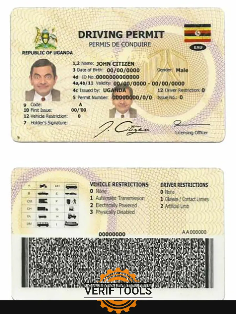 Uganda Driving License — Driver License