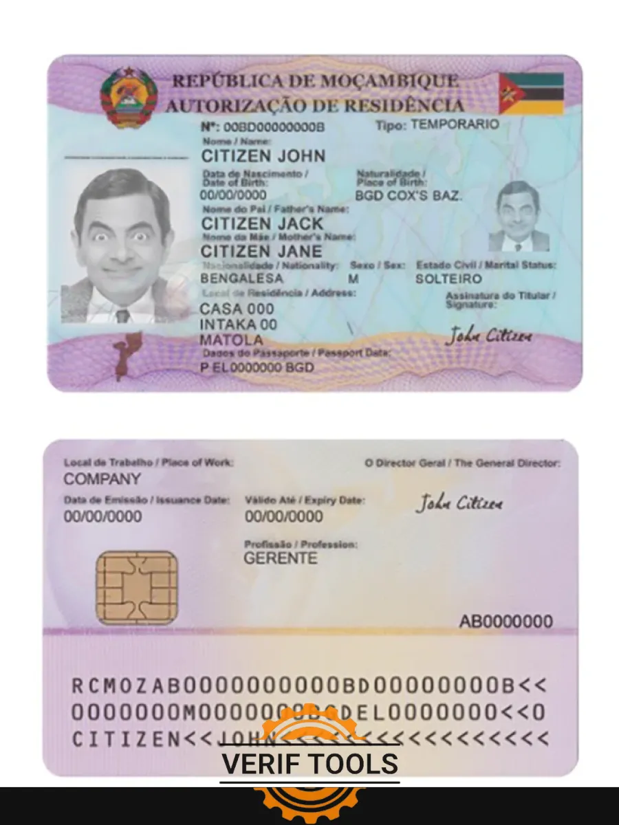 Mozambique Residence Card — Residence Permit