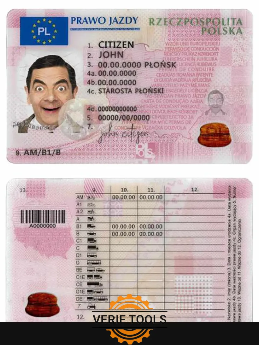 Poland Driving License Template In Psd Formatfully Editable2019 Present — Driver License