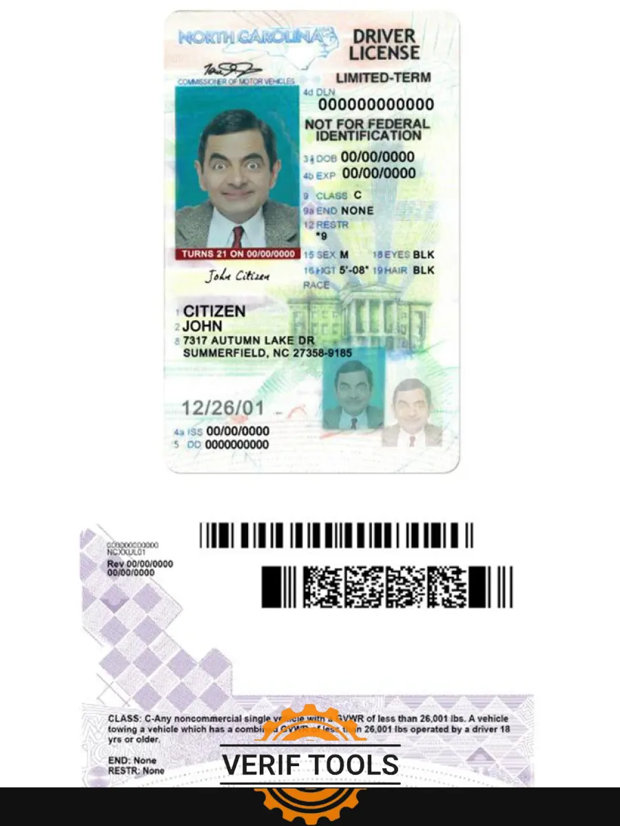 Usa North Carolina Driving License Under 21 — Driver License