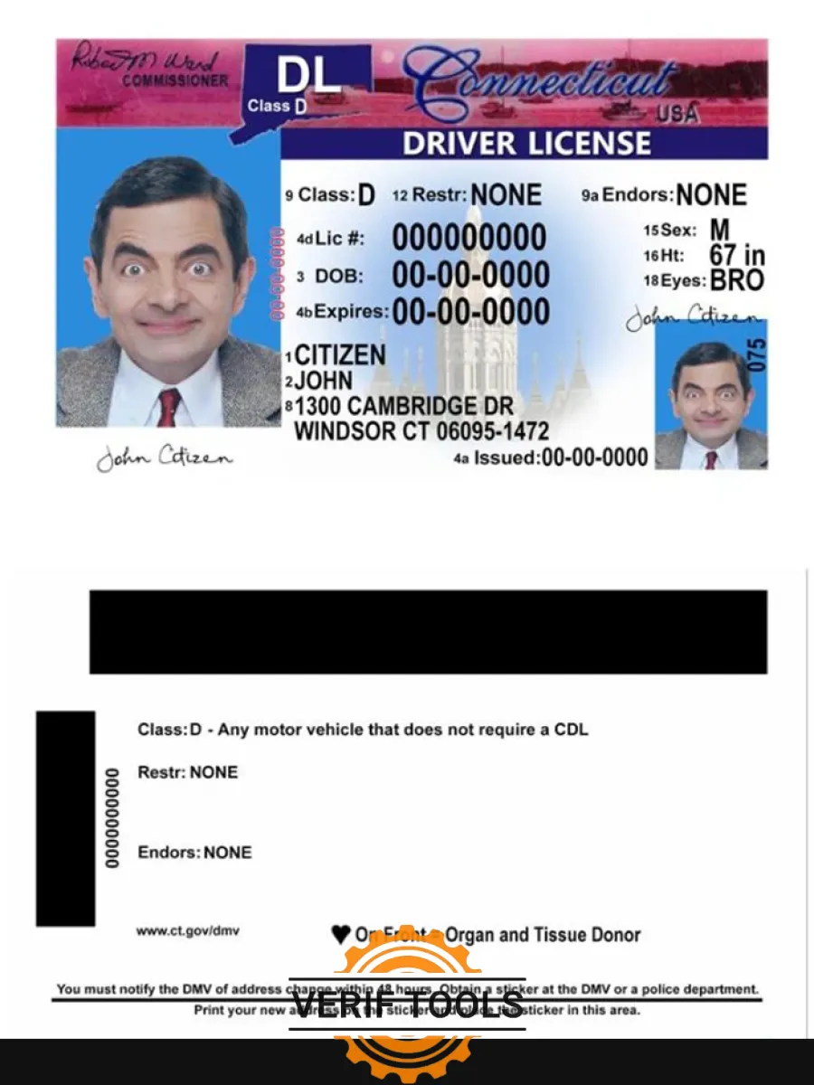 Usa Connecticut Driving License Version 2 — Driver License