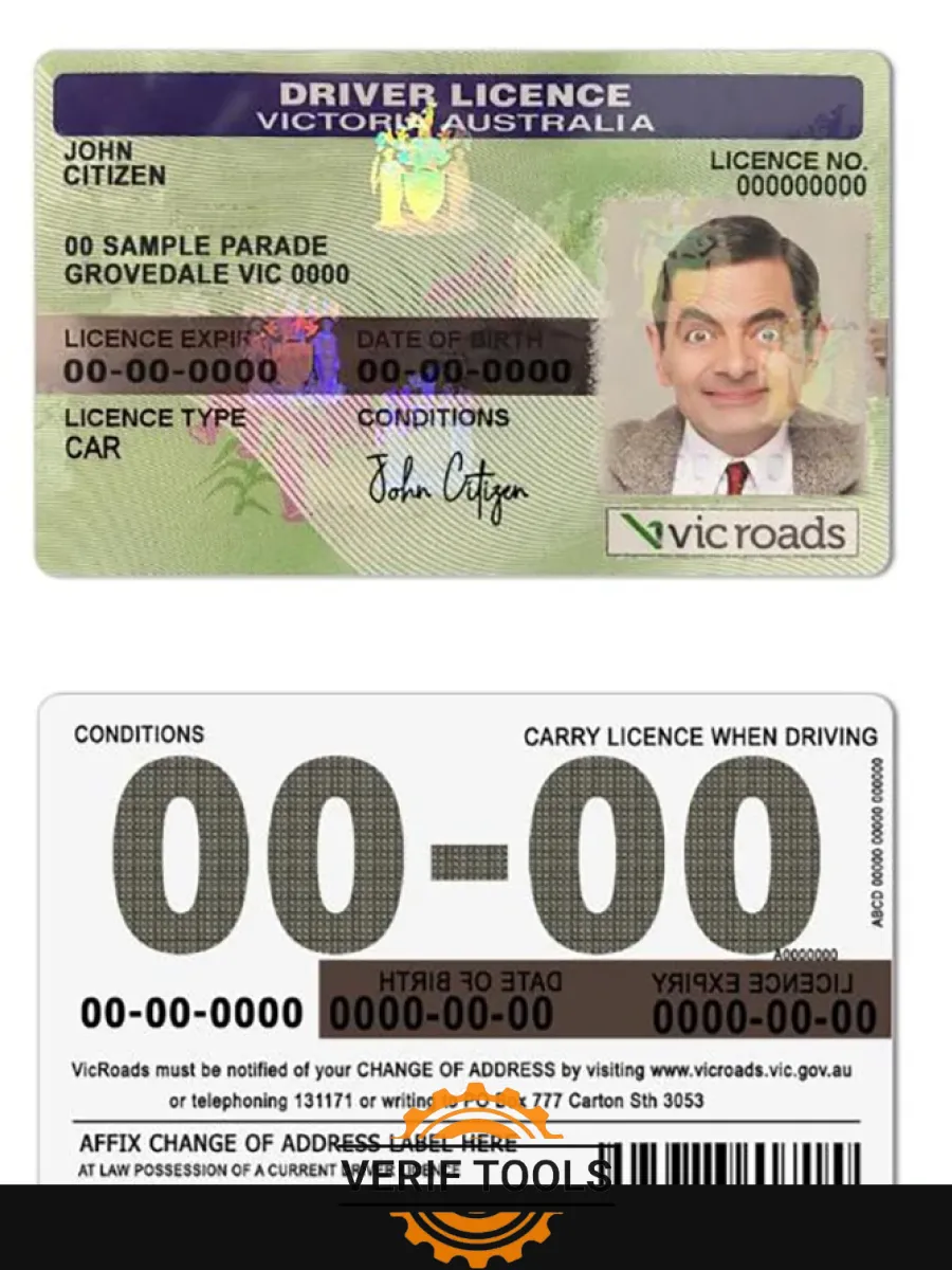 Australia Victoria State Driving License — Driver License