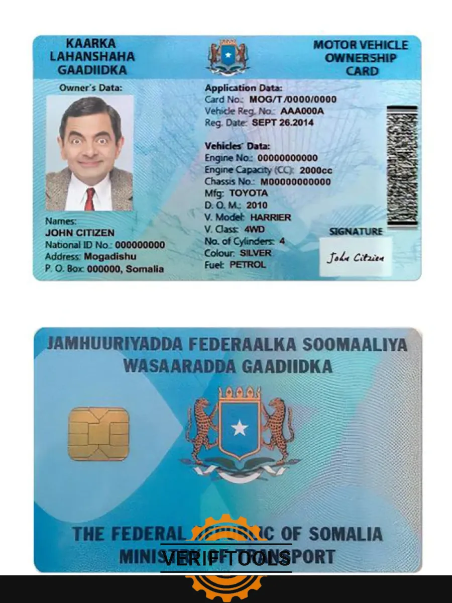 Somalia Driving License — Driver License