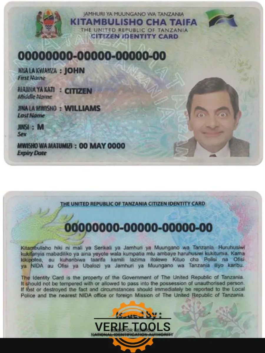 Tanzania Id Version 2 — ID Cards