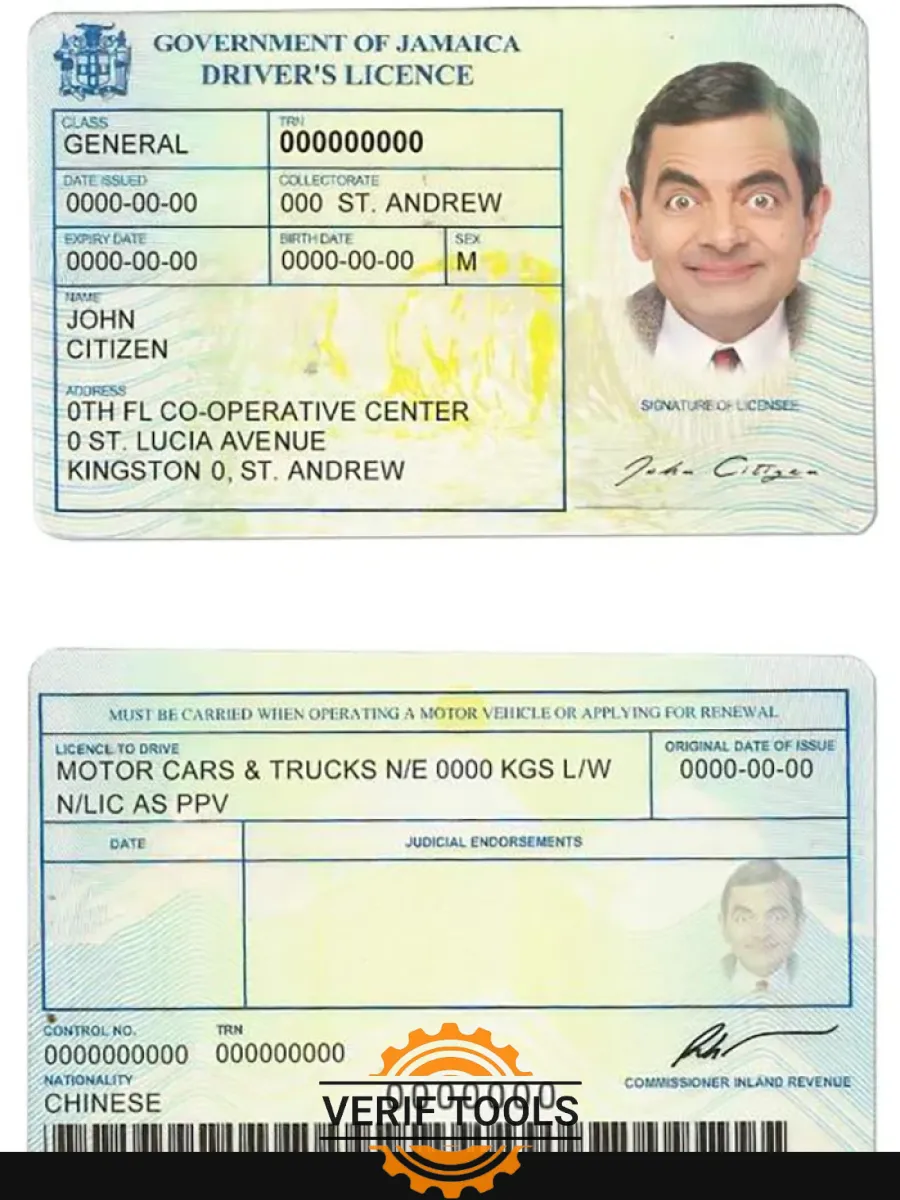 Jamaica Driving License — Driver License