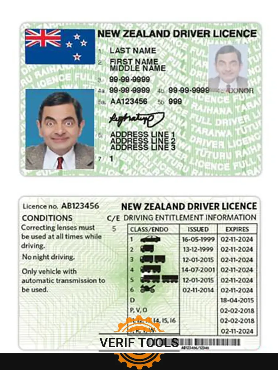 New Zealand Driving License Version 3 — Driver License