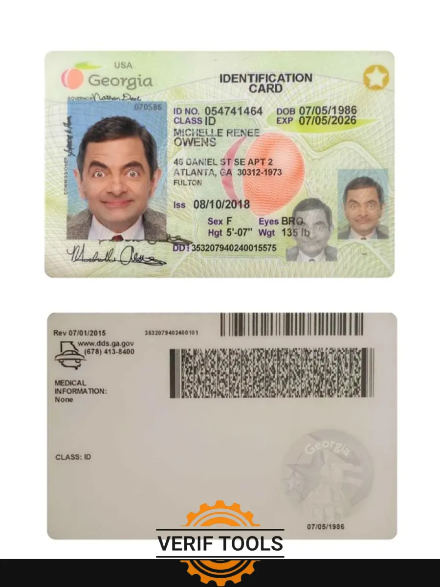 Usa Georgia Id Card 2018 Present — ID Cards