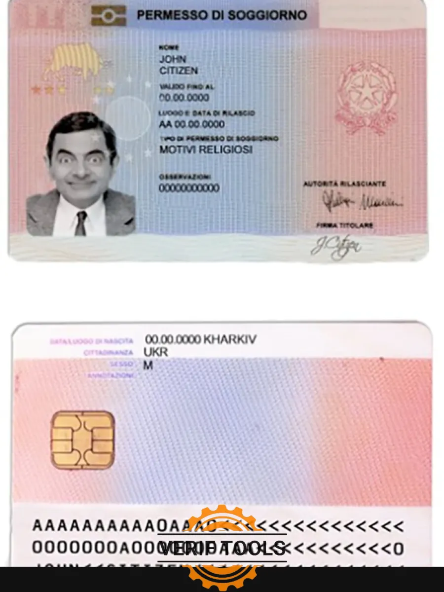 Italy Residence Permit Card Soggiorno 1 — Residence Permit