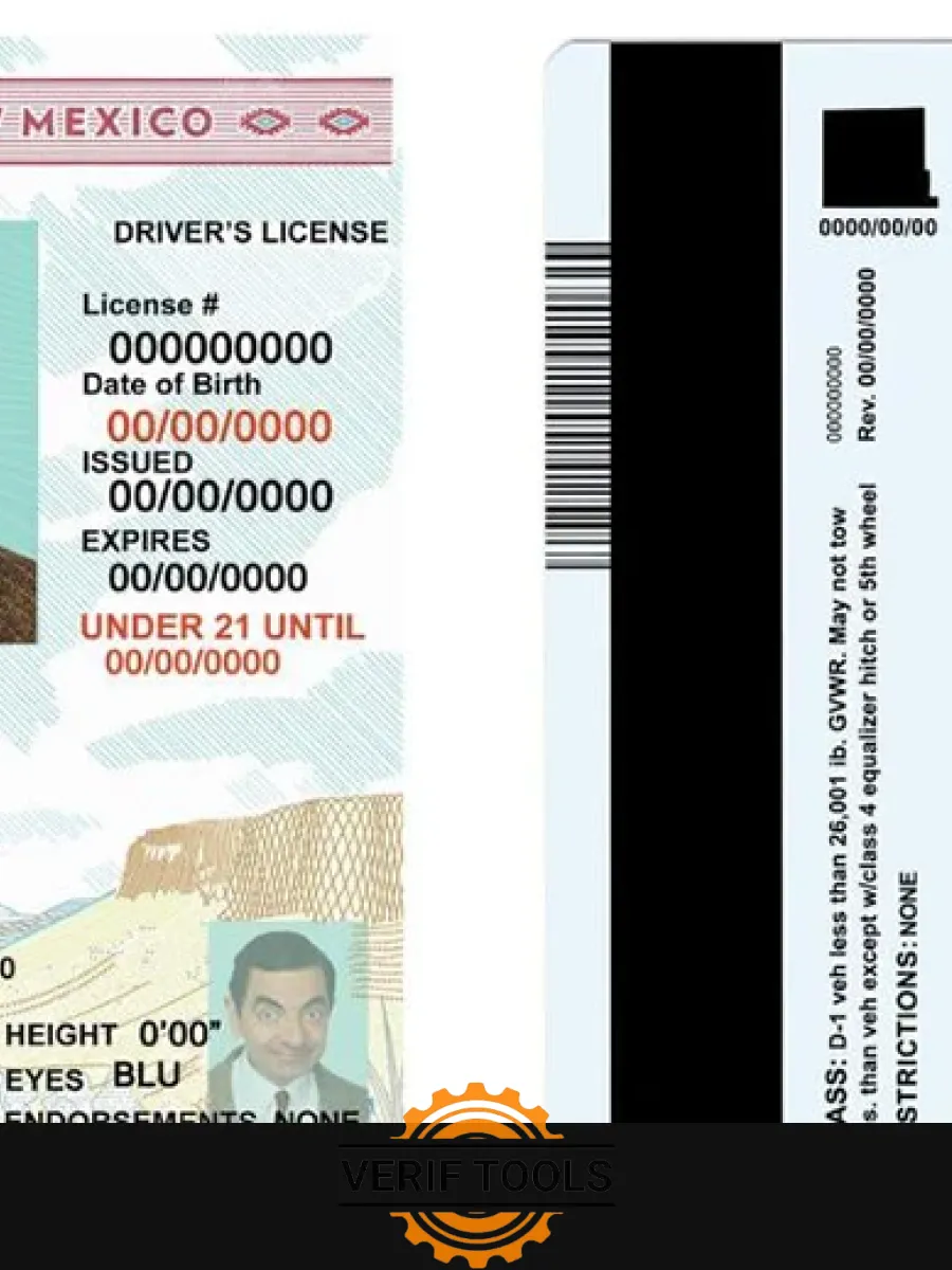 Usa State New Mexico Driving License Template In Psd Format Under 21 — Driver License
