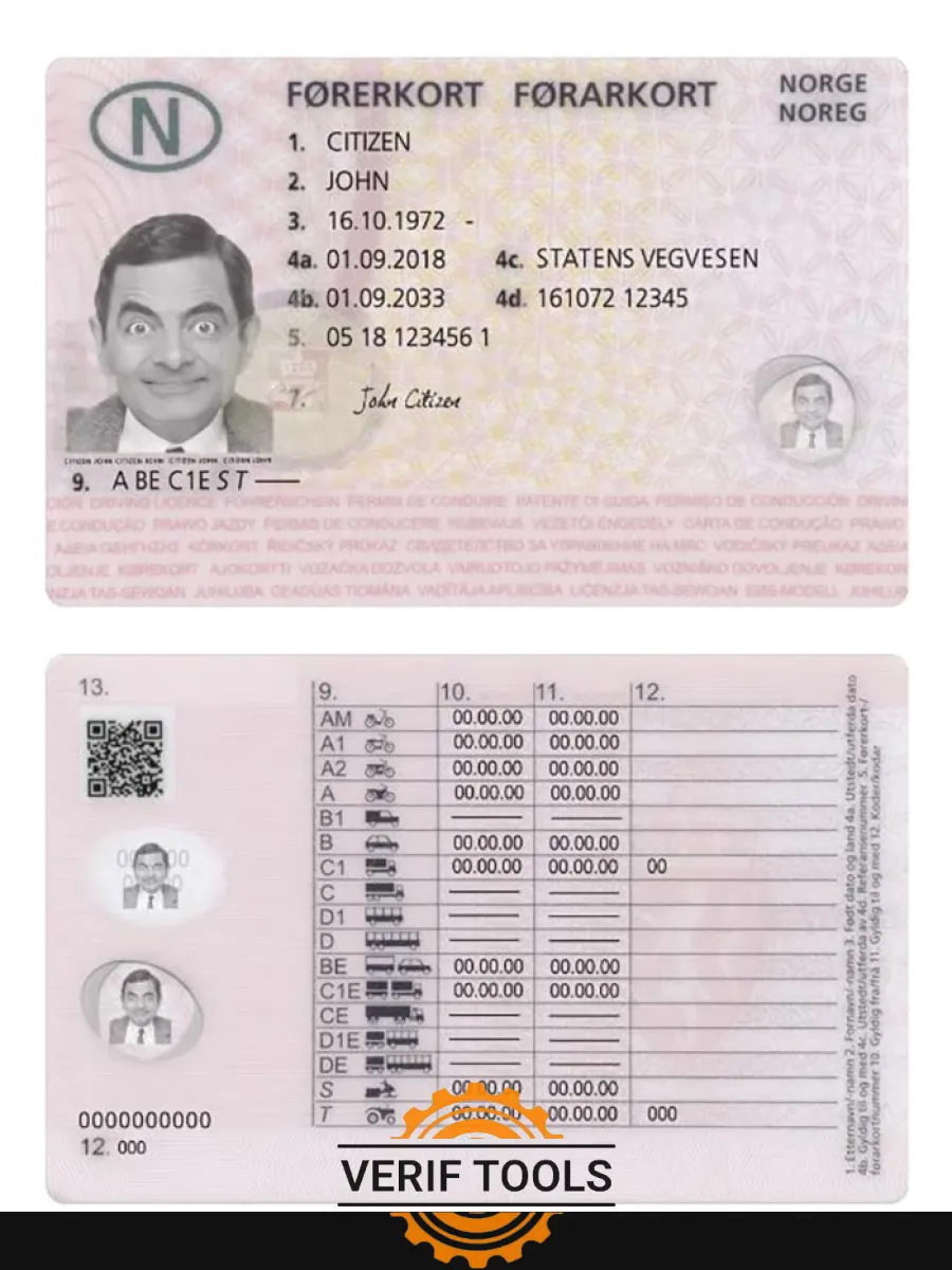 Norway Driving License 2018 Present — Driver License