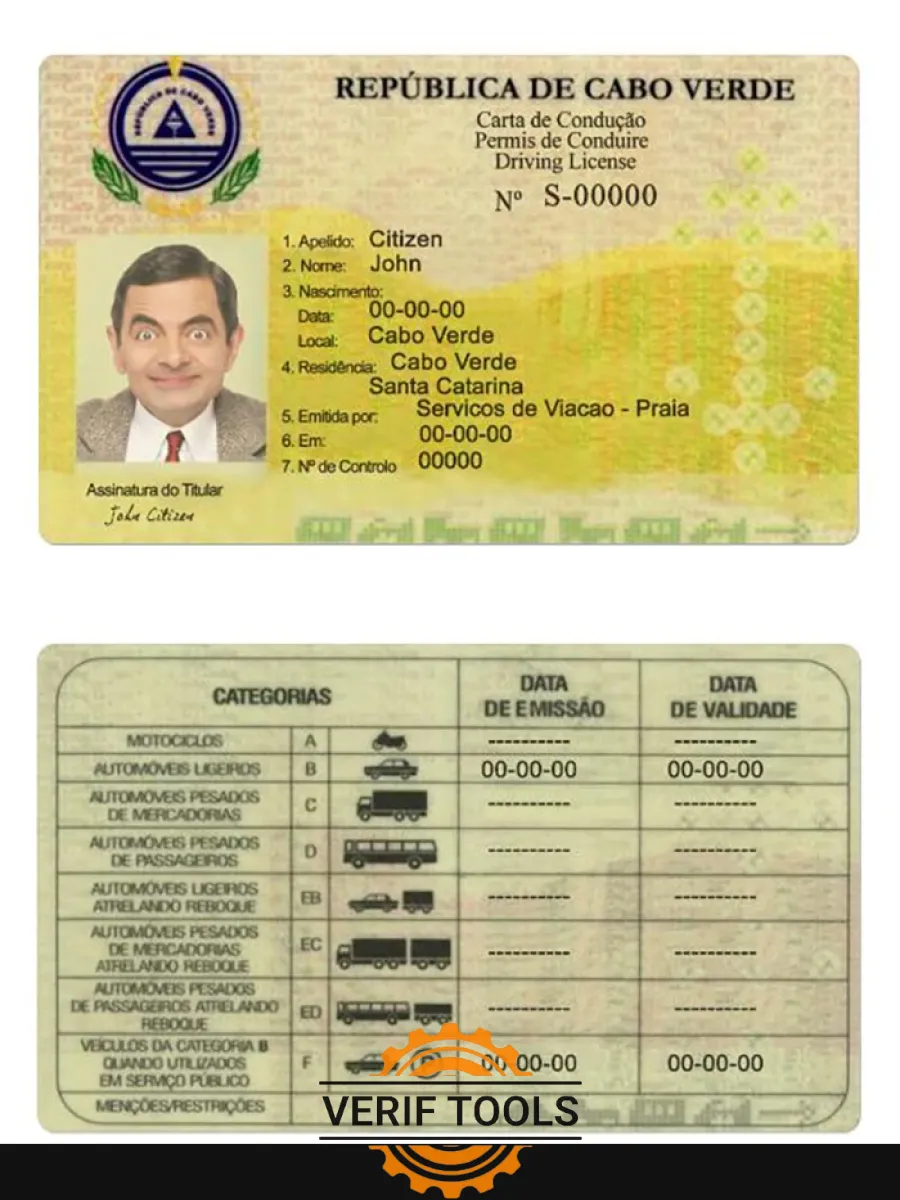Cabo Verde Driving License — Driver License