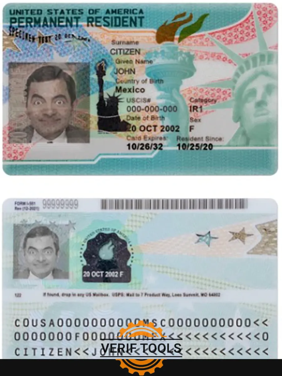 Usa New Green Cardpermanent Resident — ID Cards