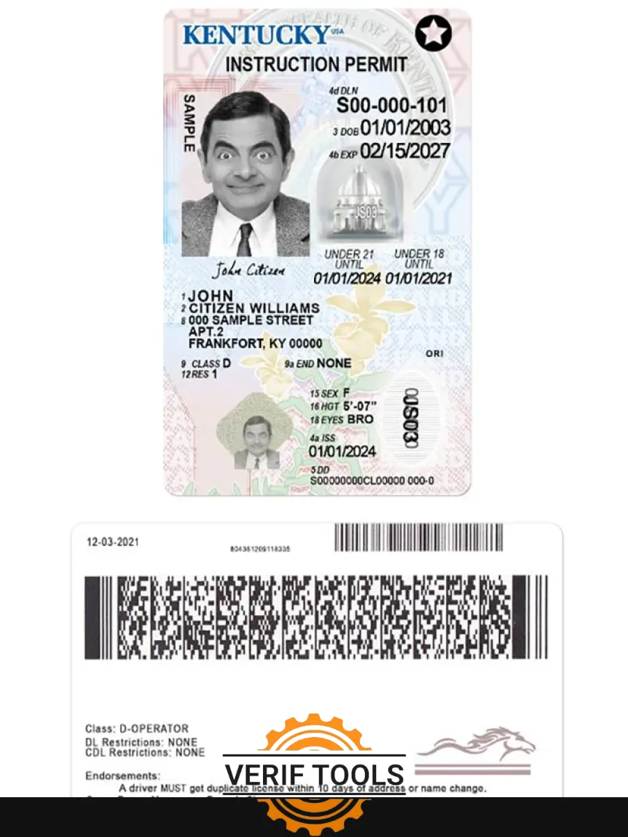 Usa Kentucky Driving License Under 21 — Driver License