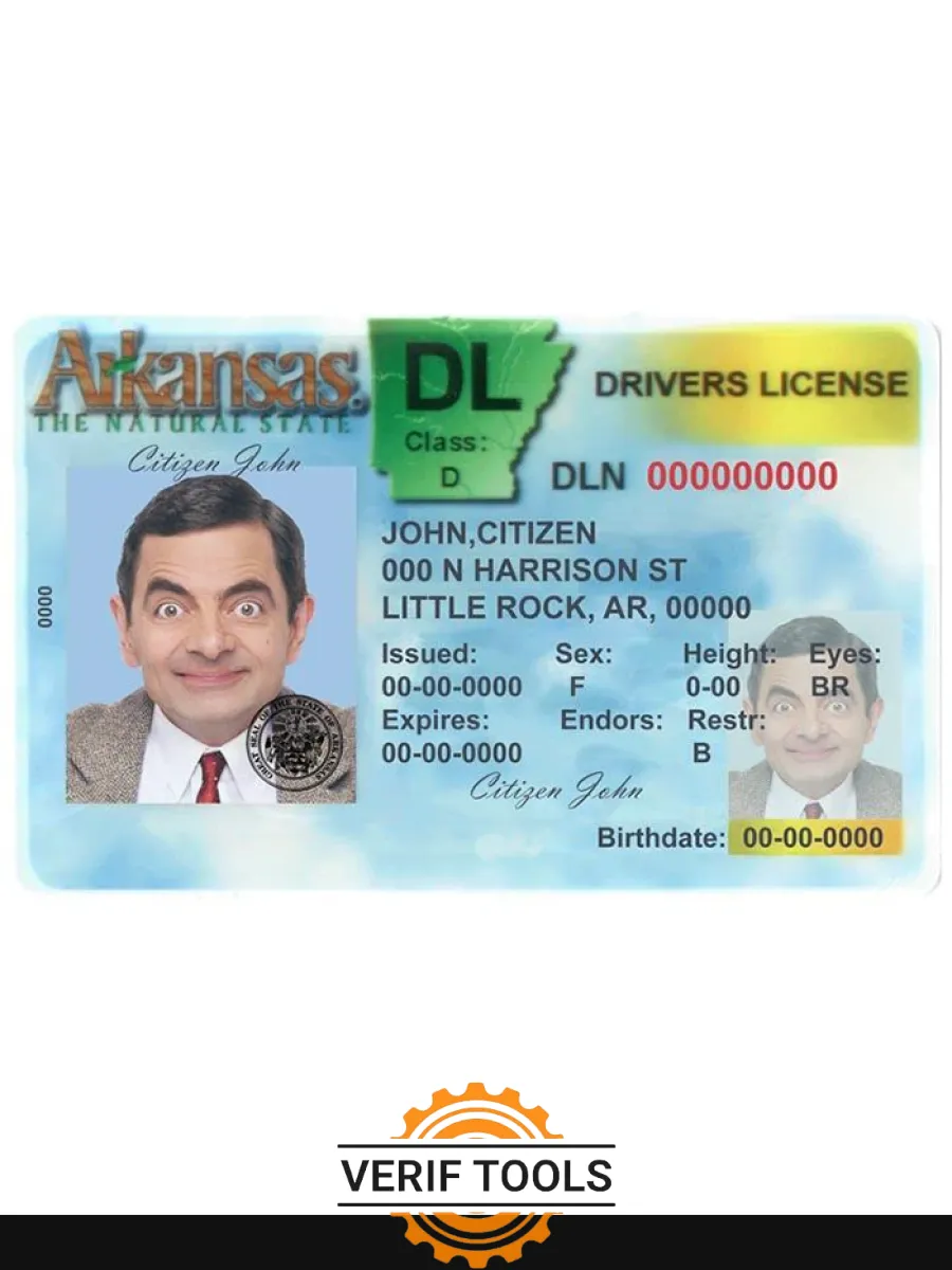 Usa Arkansas Dl Version 2 Front — Driver License