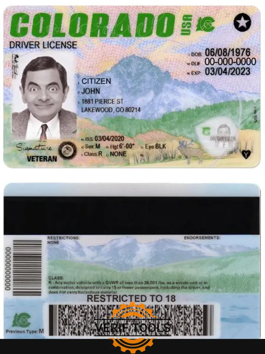 Usa Colorado New Driving License — Driver License