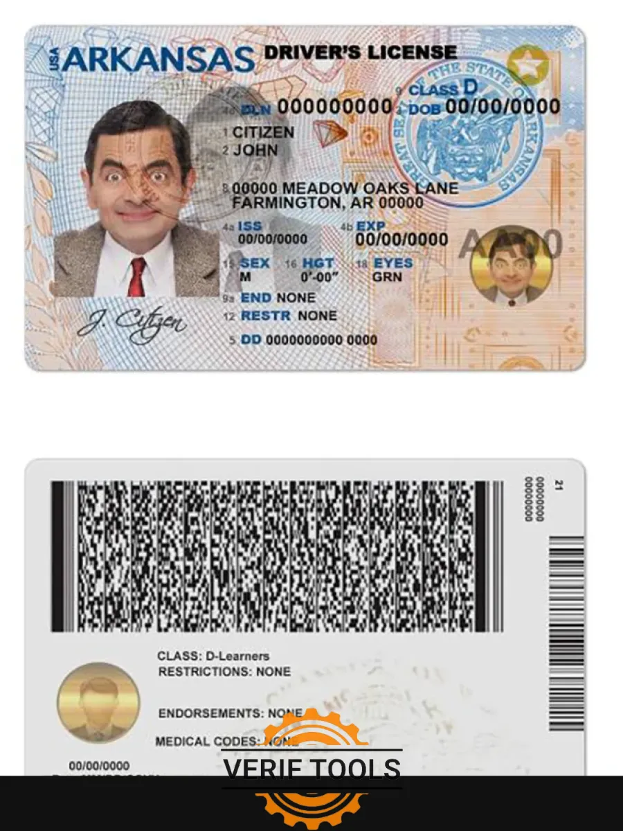 Usa Arkansas Driving License — Driver License