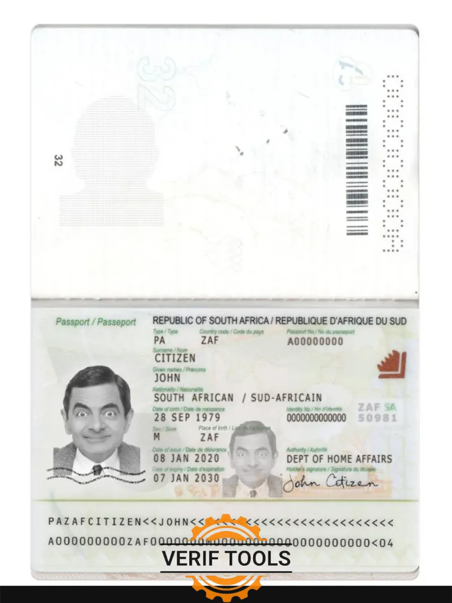 South Africa Passport 2020 Present — Passports