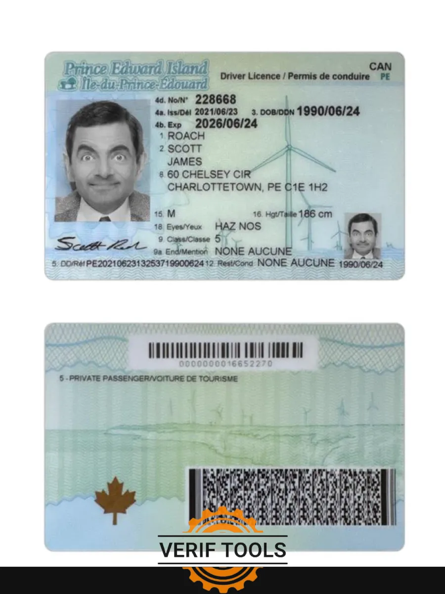 Canada Prince Edward Island Driving License — Driver License