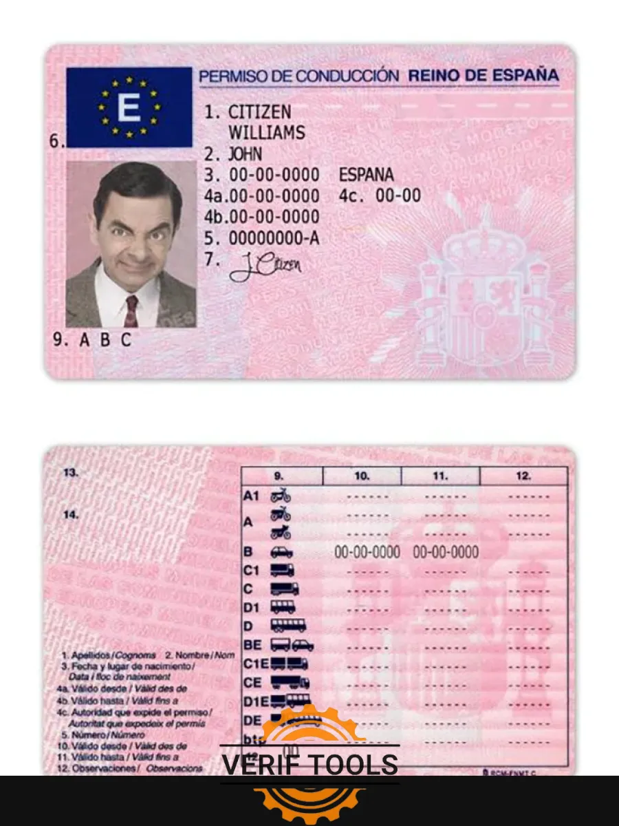 Spain Driving License — Driver License