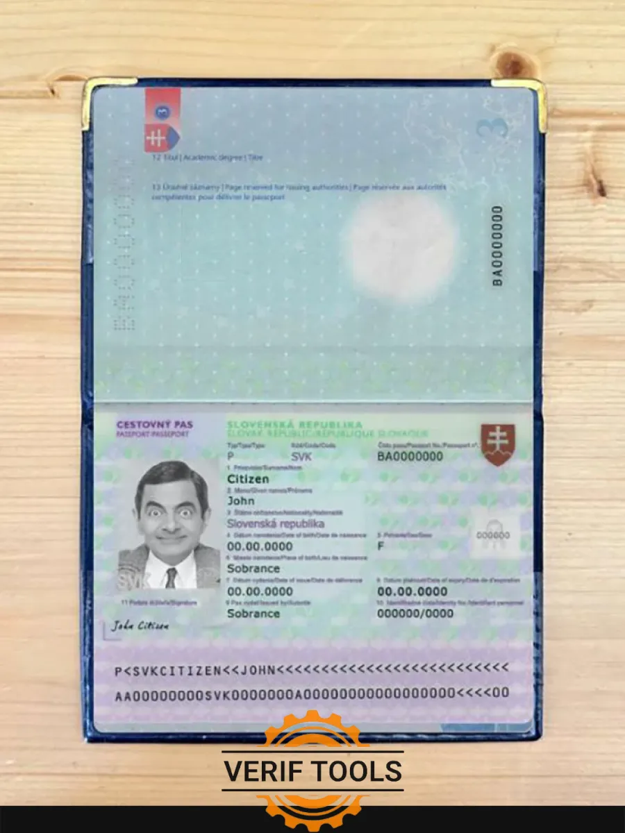 Slovakia Passport Version 3 Photolook — Passports